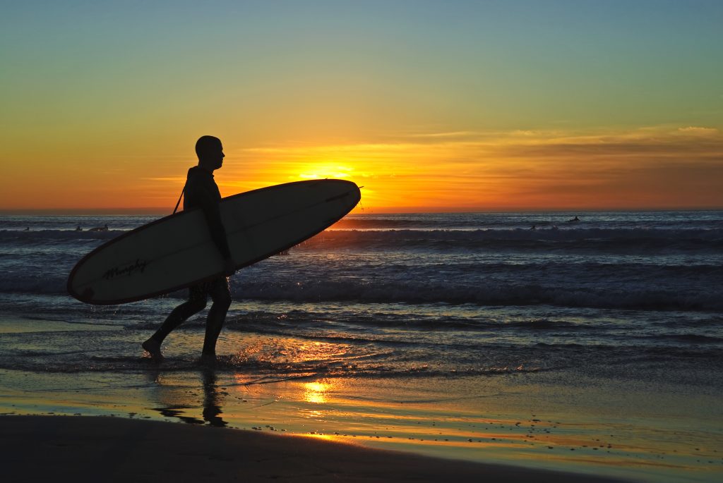 San Diego Beach Sunset Surf