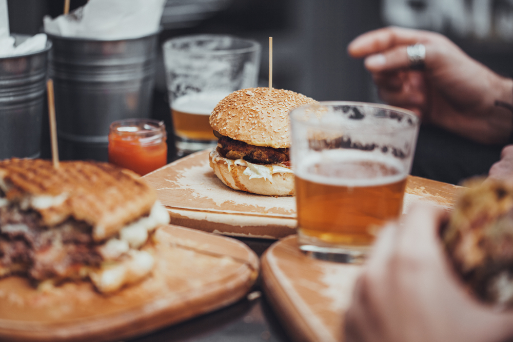 Burger.Cheeseburger.Beer.Food